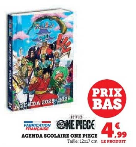 AGENDA SCOLAIRE ONE PIECE
