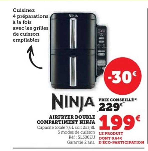 AIRFRYER DOUBLE COMPARTIMENT NINJA