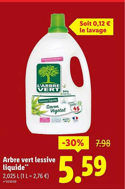 Arbre vert lessive liquide**