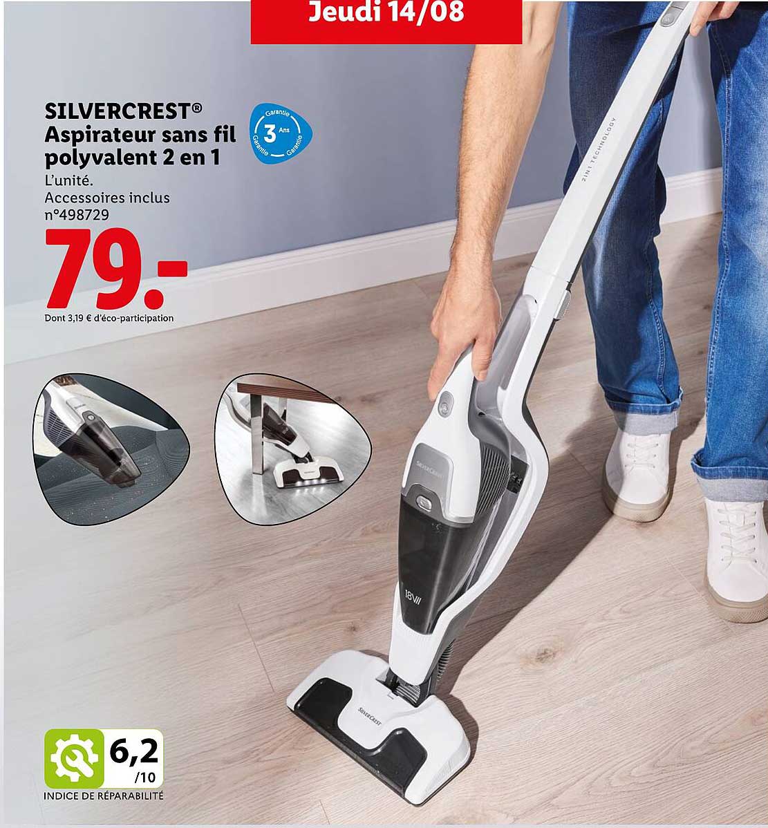 Aspirateur sans fil polyvalent 2 en 1