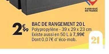 BAC DE RANGEMENT 20 L