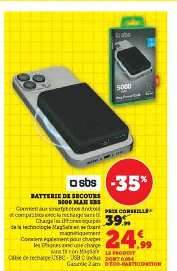 BATTERIE DE SECOURS 5000 MAH SBS