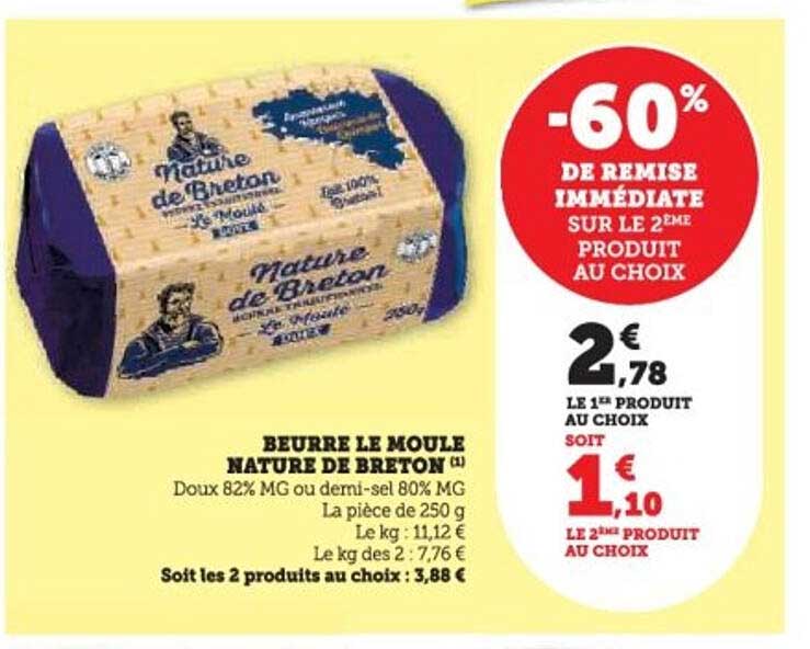 BEURRE LE MOULE NATURE DE BRETON