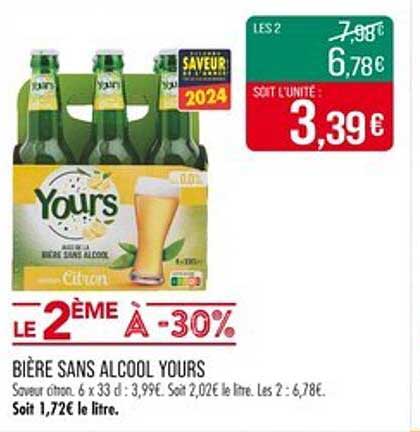 Bière sans alcool Yours