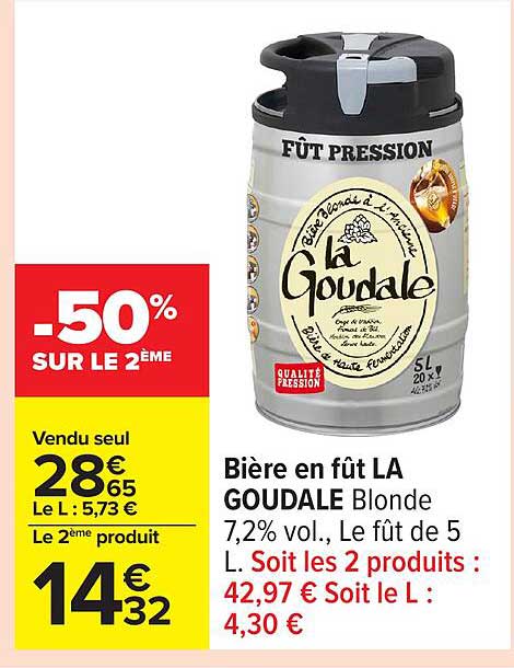 Bières en fût LA GOUDALE Blonde 7,2 vol.