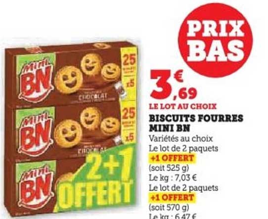 BISCUITS FOURRES MINI BN