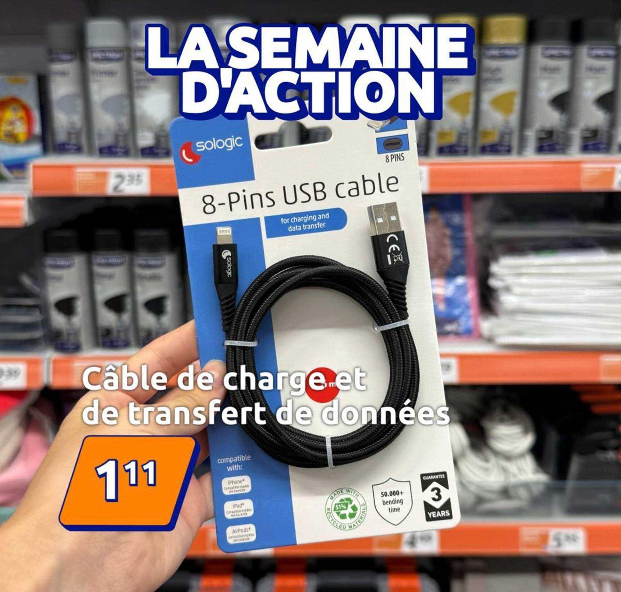 Câble de charge et de transfert de données