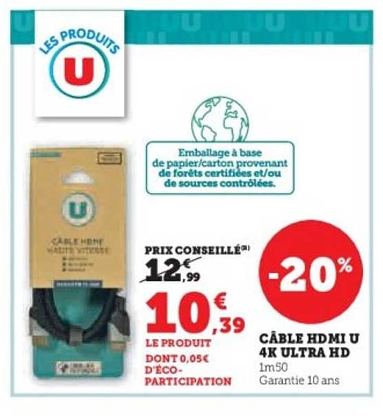 CÂBLE HDMI U 4K ULTRA HD