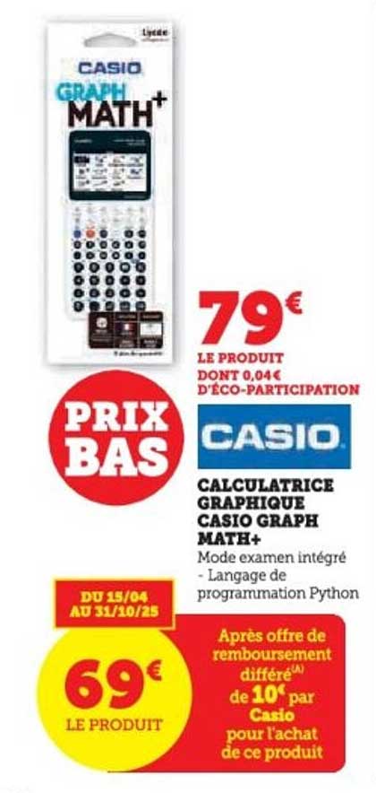 Calculatrice Graphique Casio Graph Math+