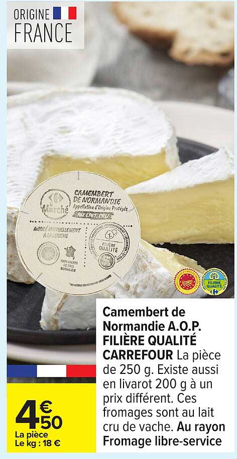 Camembert de Normandie A.O.P. FILIÈRE QUALITÉ CARREFOUR