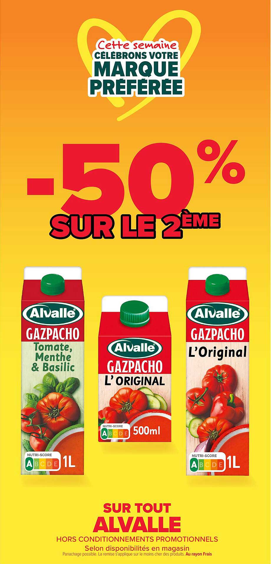 Cette semaine célébrons votre marque préférée -50% sur le 2ème sur tout Alvalle