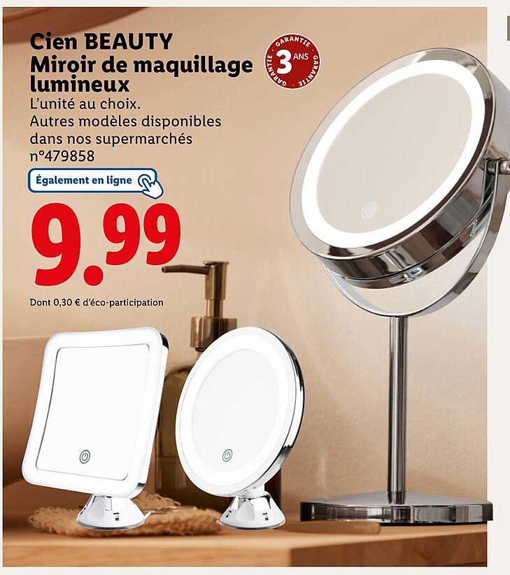 Cien BEAUTY Miroir de maquillage lumineux