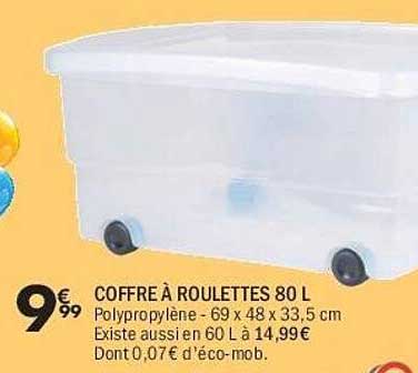 COFFRE À ROULETTES 80 L