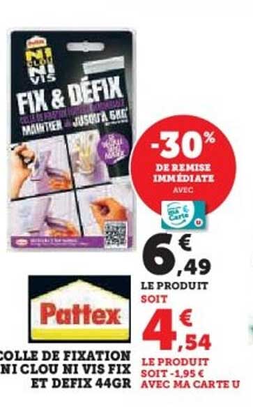COLLE DE FIXATION NI CLOU NI VIS FIX ET DÉFIX 44GR
