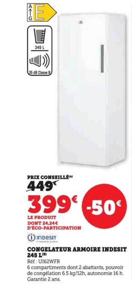 CONGELATEUR ARMOIRE INDESIT 245 L