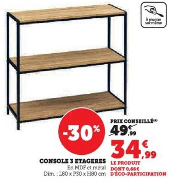 CONSOLE 3 ÉTAGÈRES
