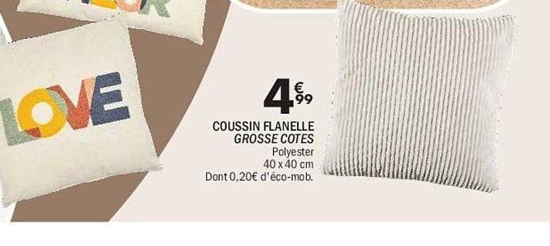 COUSSIN FLANELLE GROSSE COTES