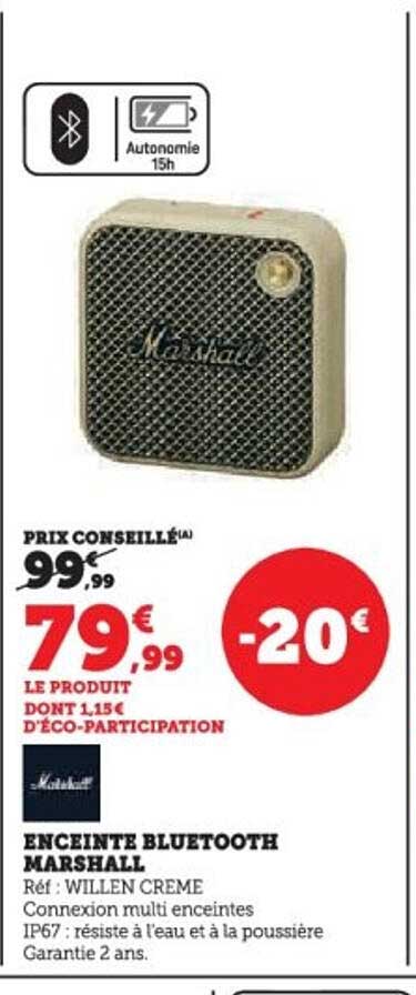ENCEINTE BLUETOOTH MARSHALL