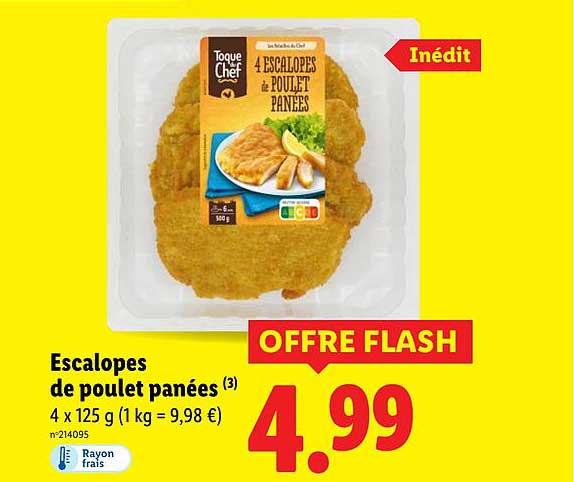 Escalopes de poulet panées (3)