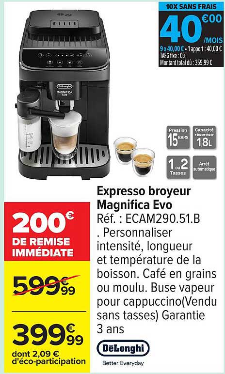 Expresso broyeur Magnifica Evo