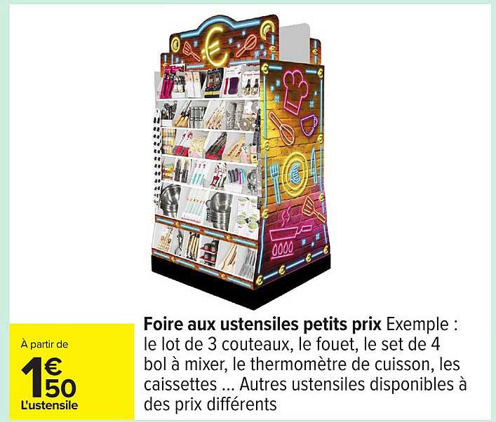 Foire aux ustensiles petits prix