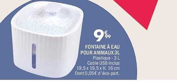 FONTaine à eau Pour ANIMAUX 3L