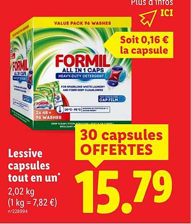 FORMIL ALL IN 1 CAPS - Lessive capsules tout en un