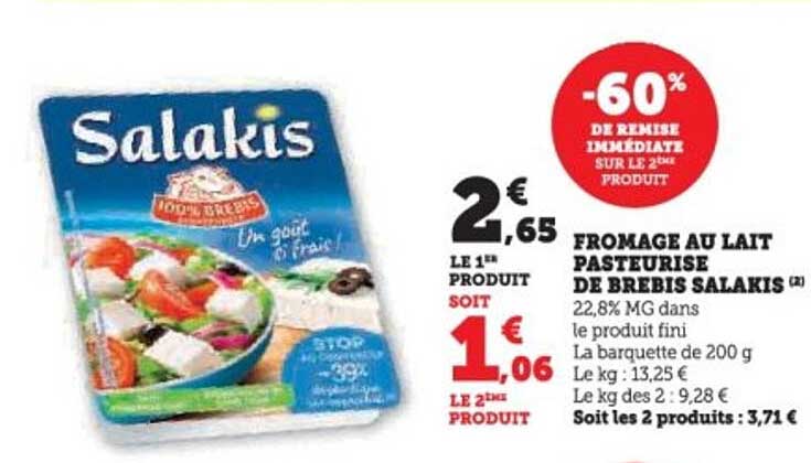 FROMAGE AU LAIT PASTEURISÉ DE BREBIS SALAKIS