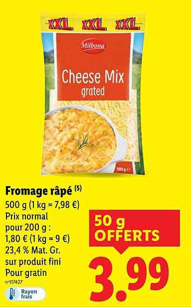 Fromage râpé