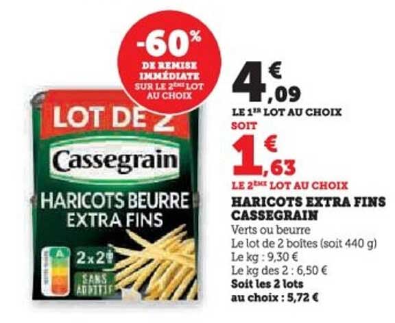 HARICOTS EXTRA FINS CASSEGRAIN
