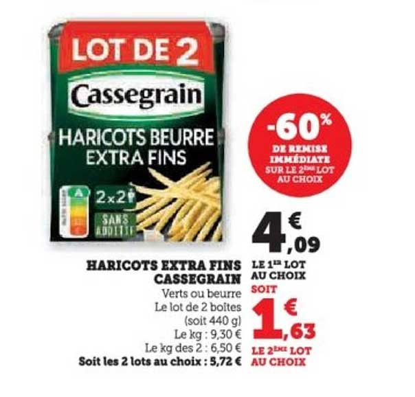 HARICOTS EXTRA FINS CASSEGRAIN