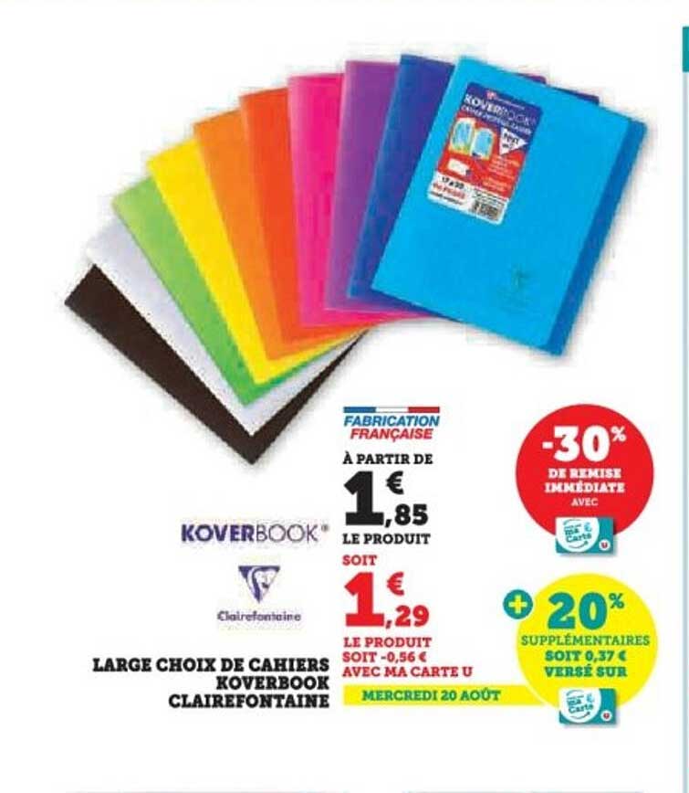 LARGE CHOIX DE CAHIERS KOVERBOOK CLAIREFONTAINE