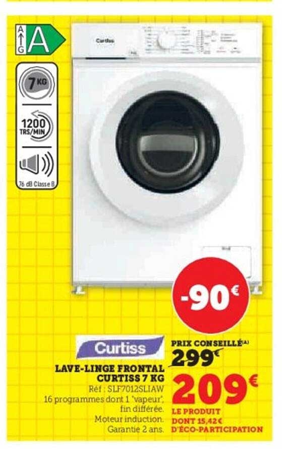 LAVE-LINGE FRONTAL CURTISS 7 KG