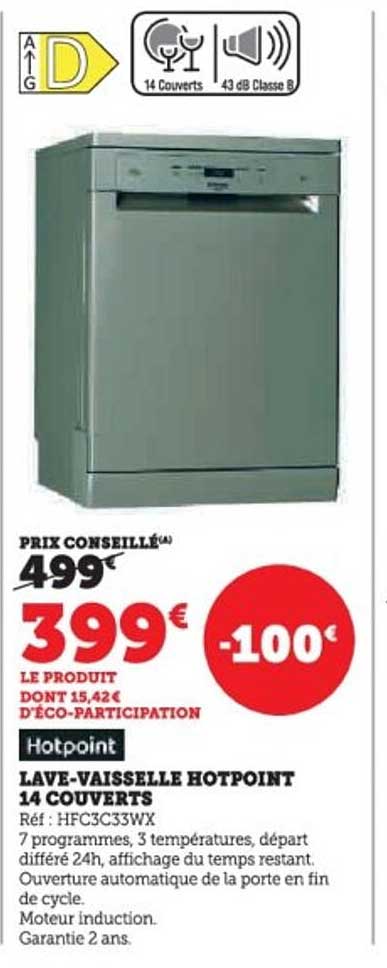 LAVE-VAISSELLE HOTPOINT 14 COUVERTS