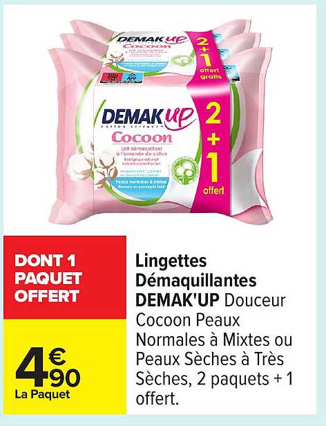 Lingettes Démaquillantes DEMAK'UP Douceur Cocoon