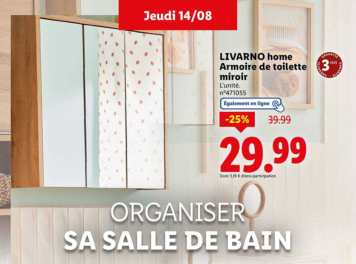 LIVARNO home Armoire de toilette miroir