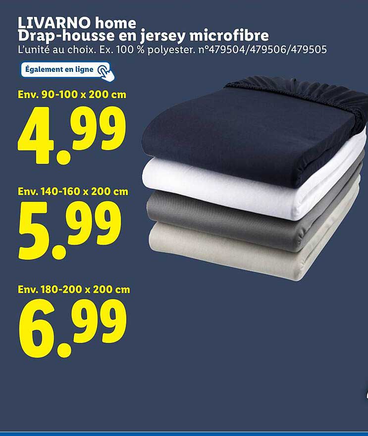 LIVARNO home Drap-housse en jersey microfibre