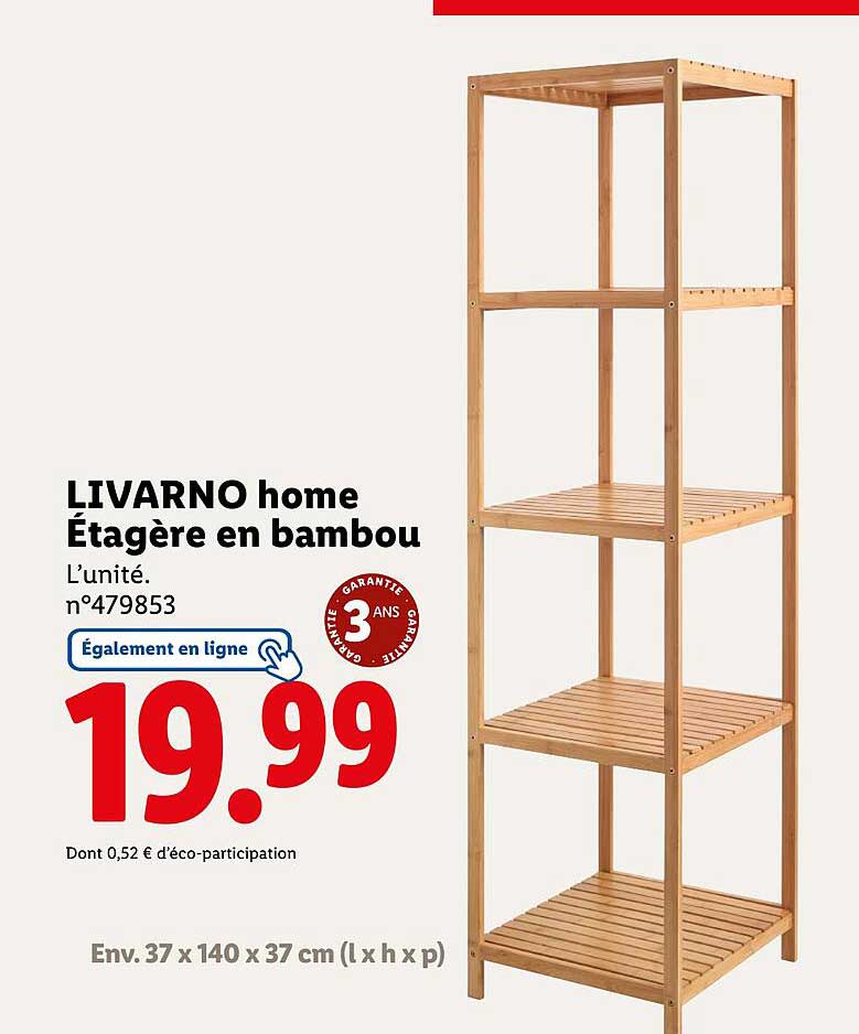 LIVARNO home Étagère en bambou