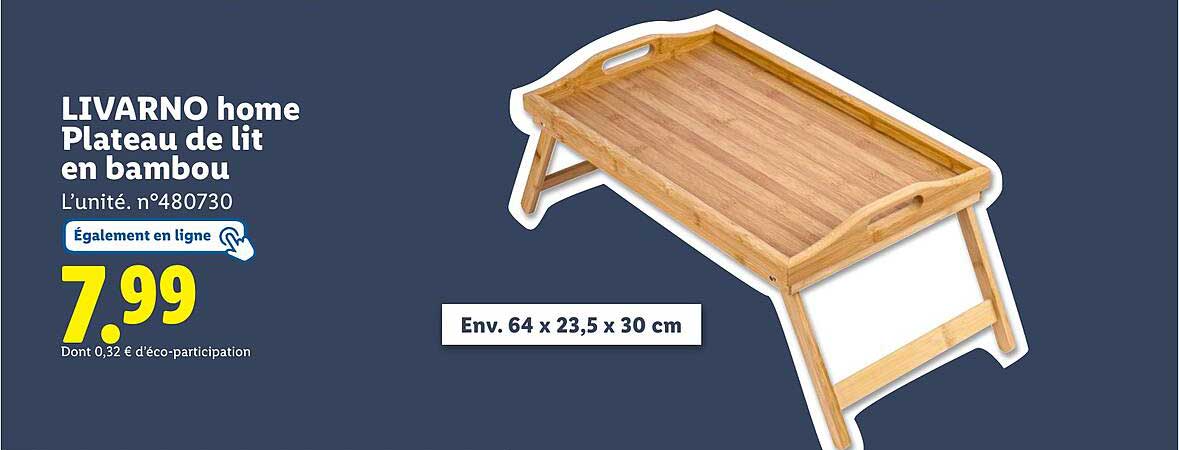 LIVARNO home Plateau de lit en bambou