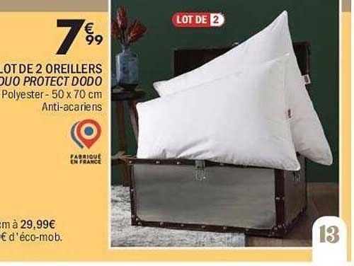 LOT DE 2 OREILLERS DUO PROTECT DODO