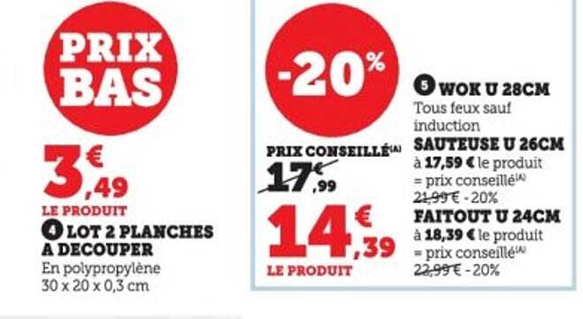 Lot de 2 planches à découper