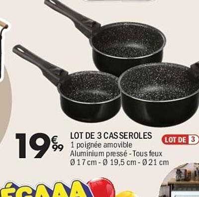 LOT DE 3 CASSEROLES