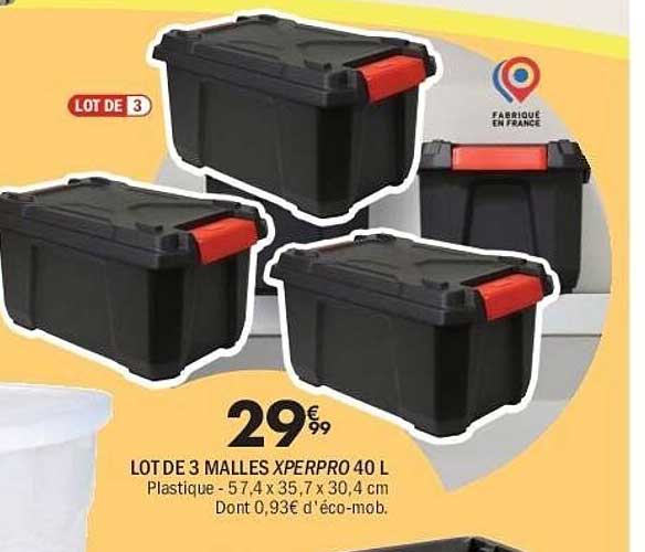 LOT DE 3 MALLES XPERPRO 40 L