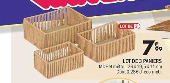 LOT DE 3 PANIERS