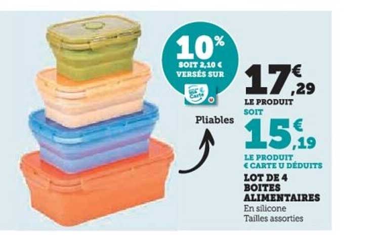 LOT DE 4 BOITES ALIMENTAIRES