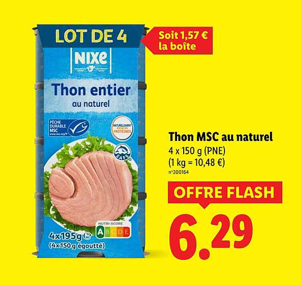 LOT DE 4 Thon entier au naturel