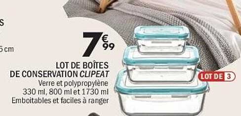 LOT DE BOÎTES DE CONSERVATION CLIPEAT