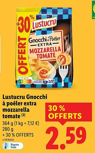 Lustucru Gnocchi à poêler extra mozzarella tomate