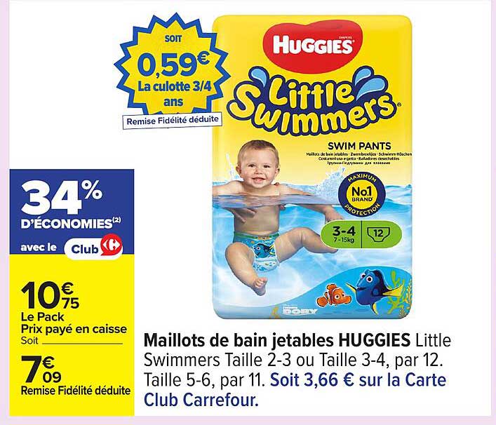 Maillots de bain jetables HUGGIES Little Swimmers