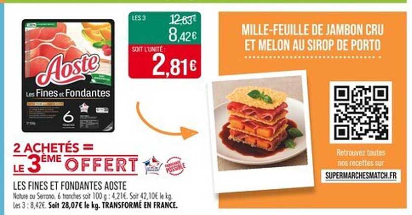 MILLE-FOUILLE DE JAMBON CRU ET MELON AU SIROP DE PORTO